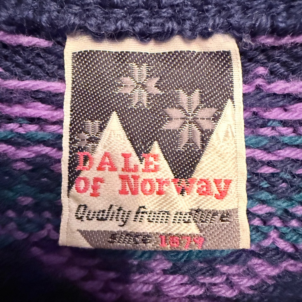 Vtg Dale of Norway Wool Cardigan Unisex Nordic EUC Wmns L/Mens S - Picture 4 of 11